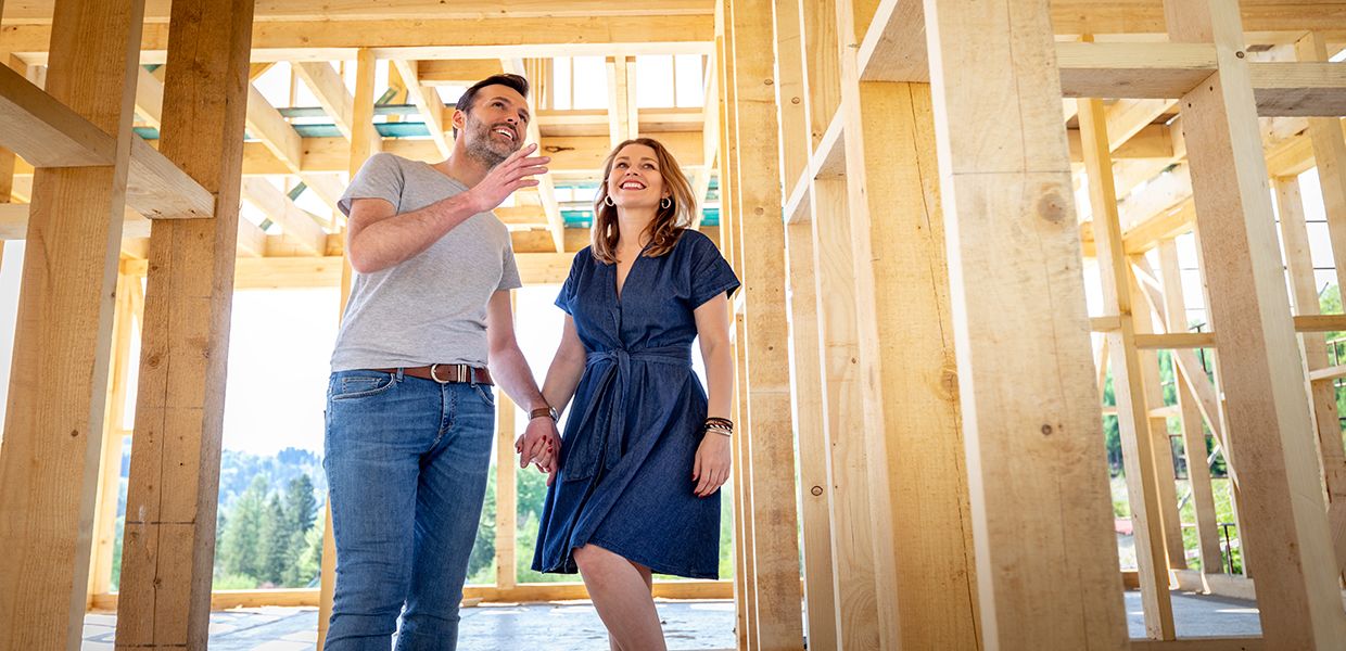 Couple make their dreams of building their own home come true visiting house under construction - QM Properties